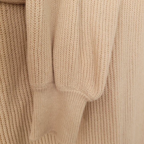 Free People FP Beach Picnic Sweater Romper Womens M Beige Linen Cotton Oversized - Picture 7 of 9